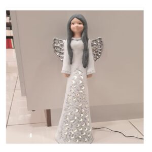 Anioł z metalowymi skrzydłami LED