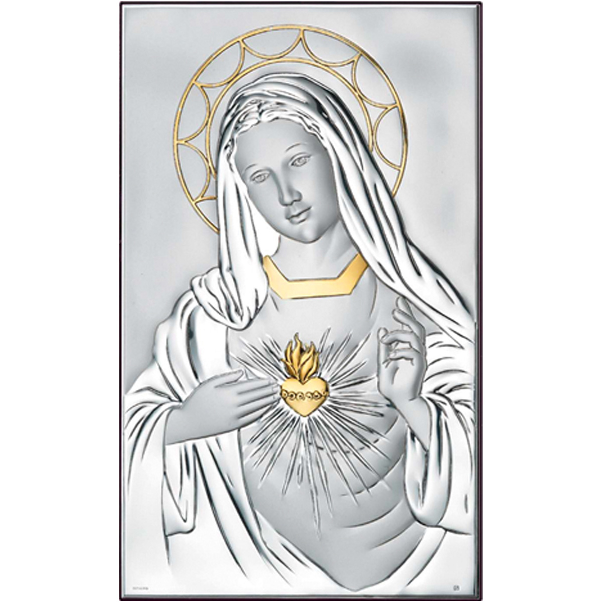 Obrazek Srebrny – Niepokalane Serce Maryi 16×10
