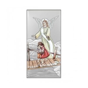 Obrazek Srebrny – Anioł Stróż 14×7 kolorowy